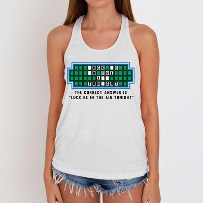 Luck Be In The Air Tonight Funny Offensive Saying  Women's Knotted Racerback Tank