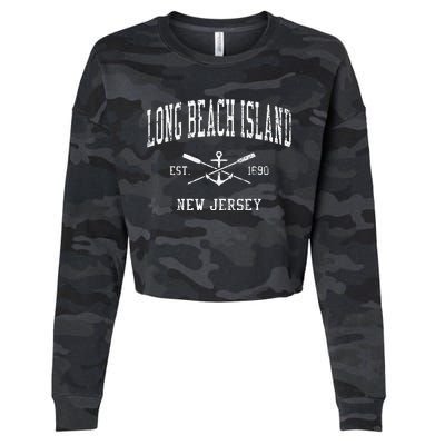 Long Beach Island Nj Vintage Cropped Pullover Crew