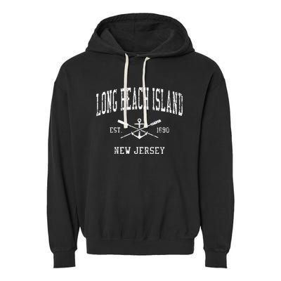 Long Beach Island Nj Vintage Garment-Dyed Fleece Hoodie