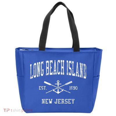 Long Beach Island Nj Vintage Zip Tote Bag
