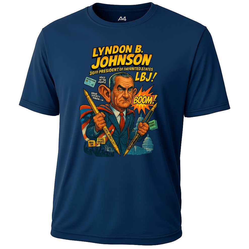 Lyndon B. Johnson The Presidential Chronicles Cooling Performance Crew T-Shirt