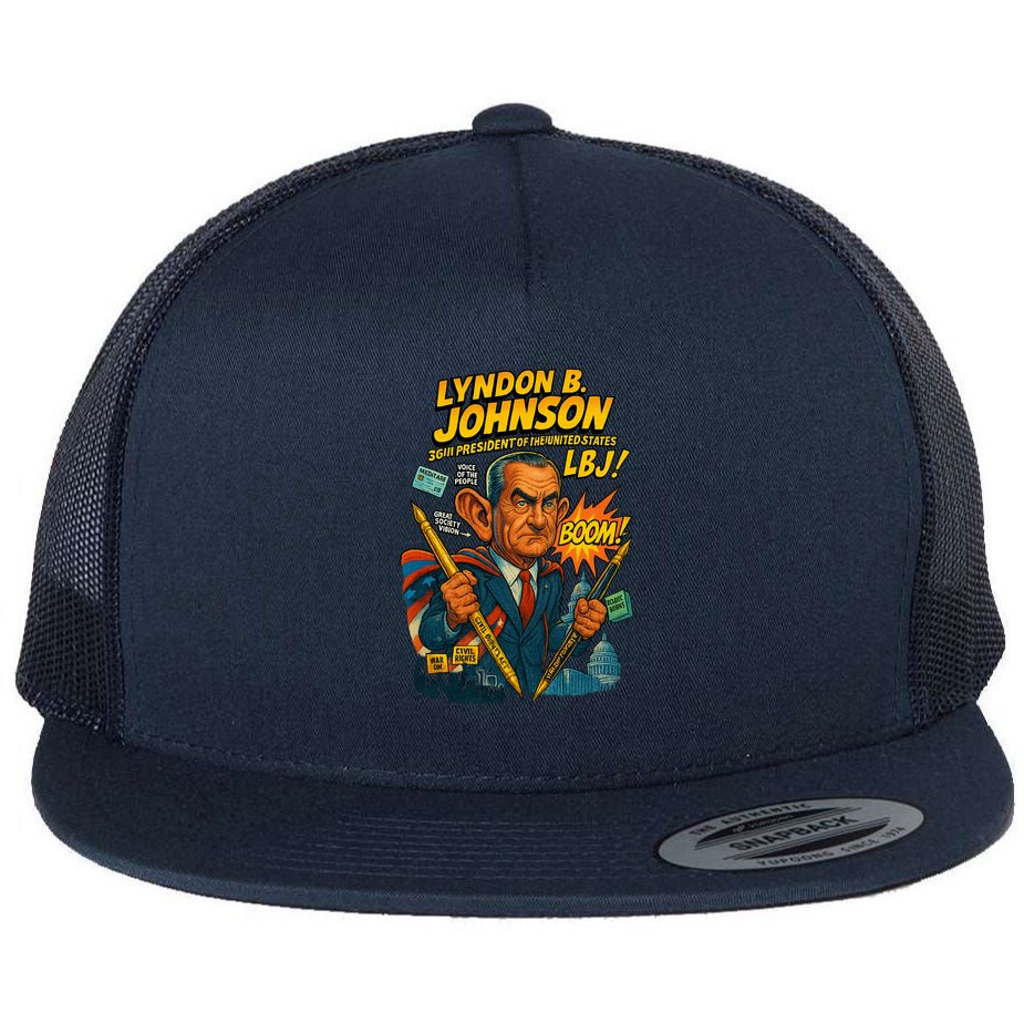 Lyndon B. Johnson The Presidential Chronicles Flat Bill Trucker Hat