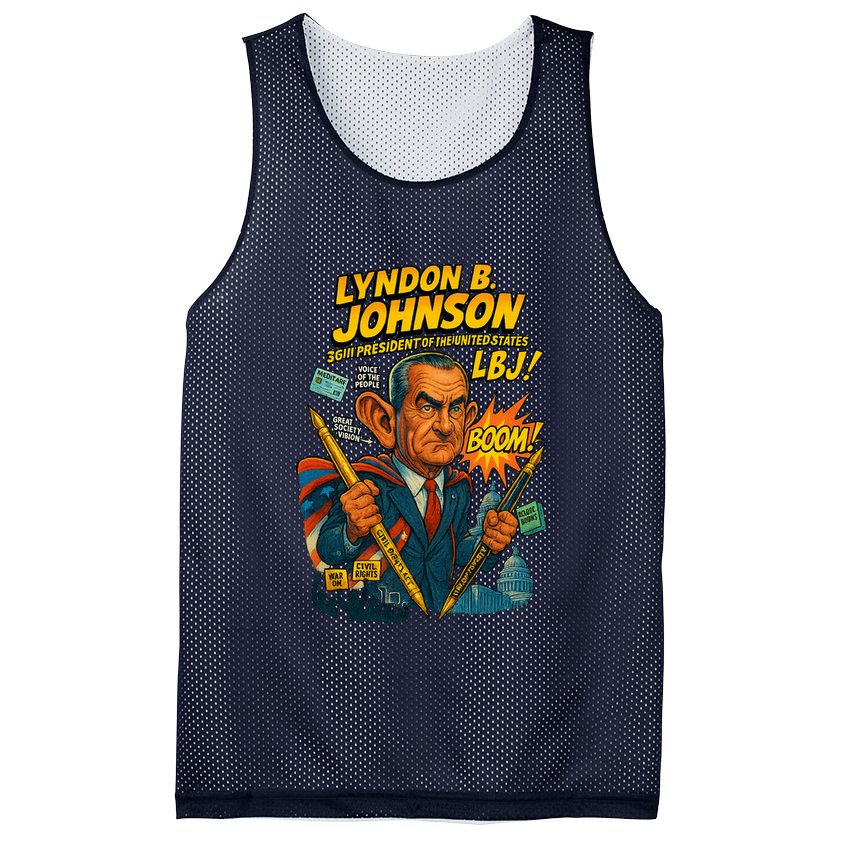 Lyndon B. Johnson The Presidential Chronicles Mesh Reversible Basketball Jersey Tank