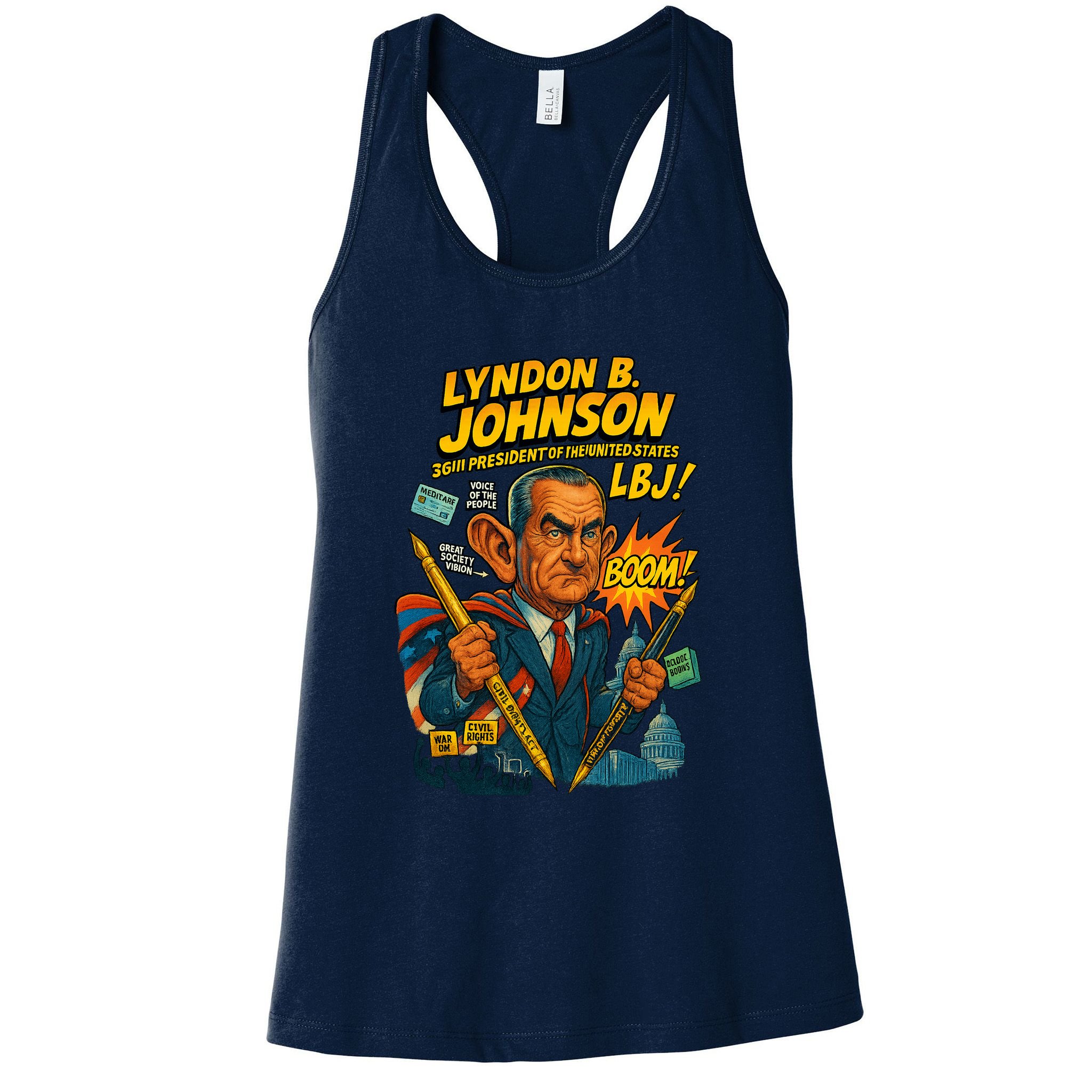 Lyndon B. Johnson The Presidential Chronicles Womens Tank Top