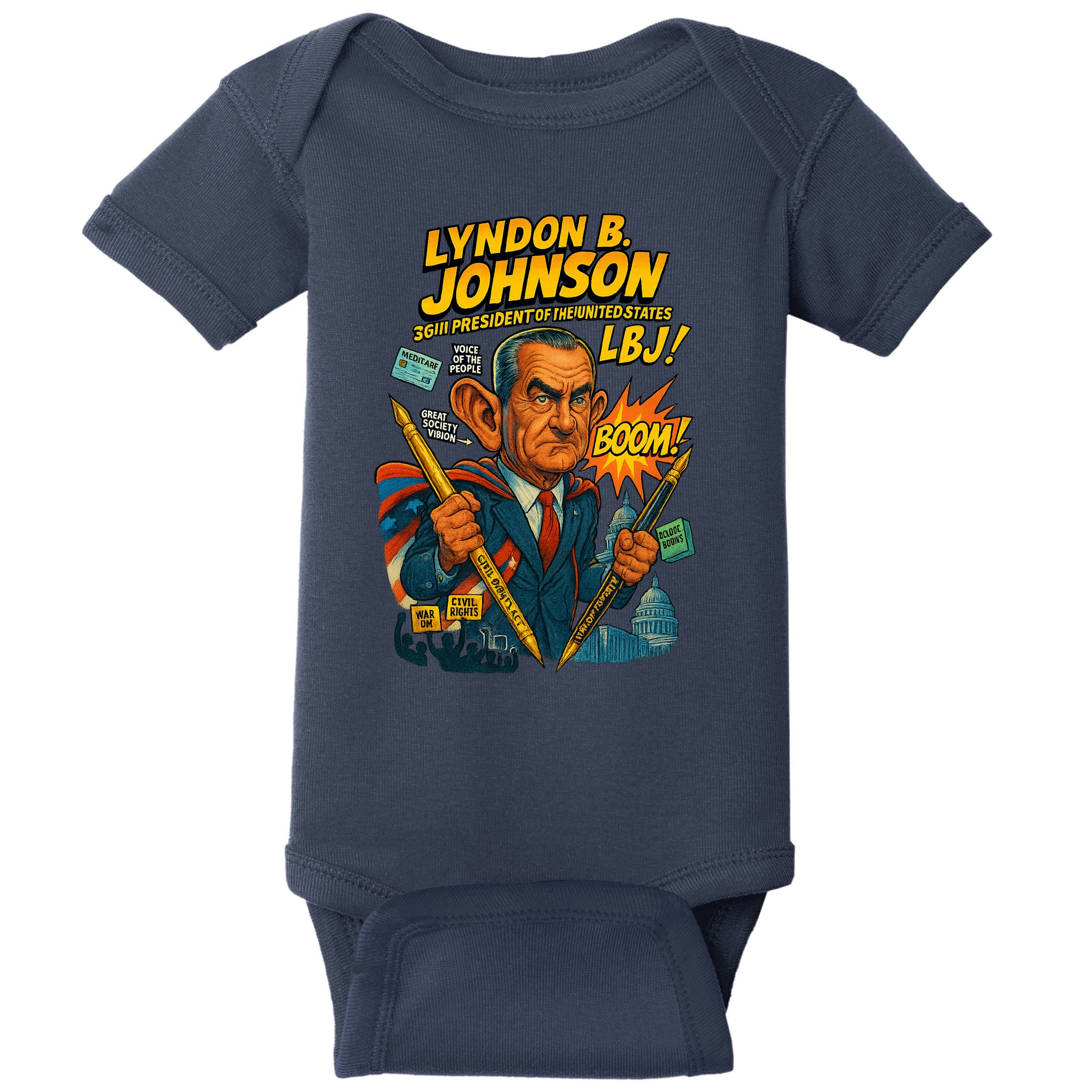 Lyndon B. Johnson The Presidential Chronicles Baby Bodysuit