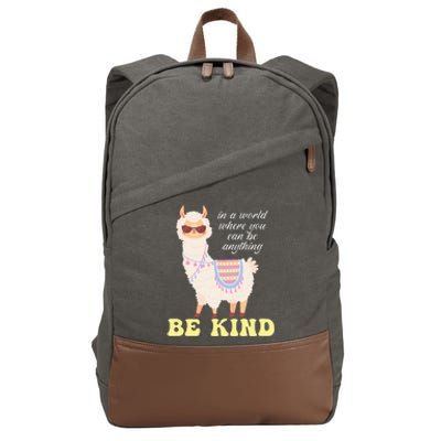 Llama Be Kind Unity Day Orange Anti Bullying Unity day Cotton Canvas Backpack