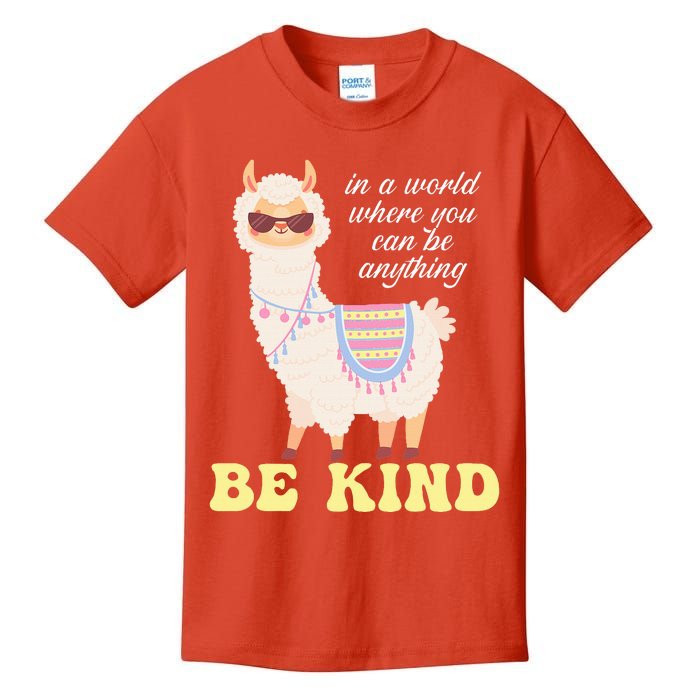 Llama Be Kind Unity Day Orange Anti Bullying Unity day Kids T-Shirt