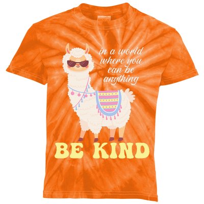 Llama Be Kind Unity Day Orange Anti Bullying Unity day Kids Tie-Dye T-Shirt