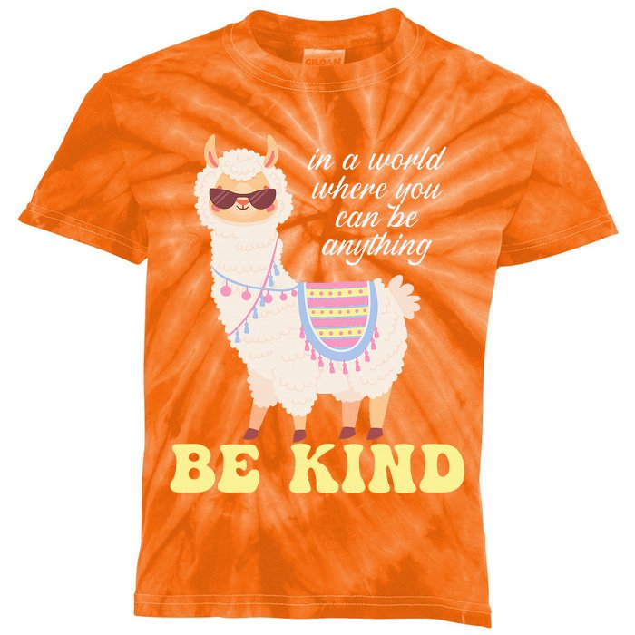 Llama Be Kind Unity Day Orange Anti Bullying Unity day Kids Tie-Dye T-Shirt