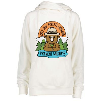 Littleofpins Bear Keep Our Forests Growing Prevent Wildfires Womens Funnel Neck Pullover Hood