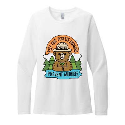 Littleofpins Bear Keep Our Forests Growing Prevent Wildfires Womens CVC Long Sleeve Shirt