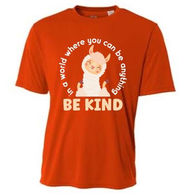 Llama Be Kind Unity Day Orange Anti Bullying Unity day Cooling Performance Crew T-Shirt