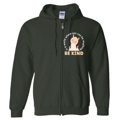 Llama Be Kind Unity Day Orange Anti Bullying Unity day Full Zip Hoodie