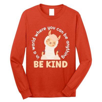 Llama Be Kind Unity Day Orange Anti Bullying Unity day Long Sleeve Shirt