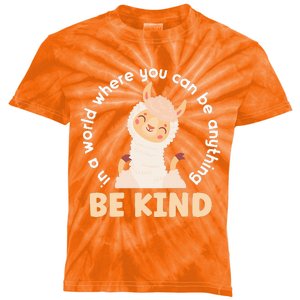 Llama Be Kind Unity Day Orange Anti Bullying Unity day Kids Tie-Dye T-Shirt