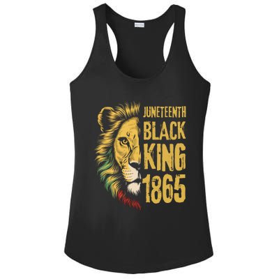 Lion Black King 1865 Junenth African American Gift Ladies PosiCharge Competitor Racerback Tank