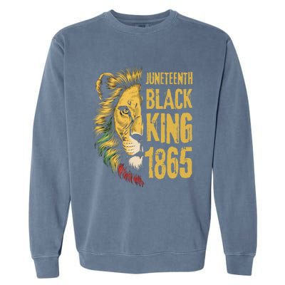 Lion Black King 1865 Junenth African American Gift Garment-Dyed Sweatshirt