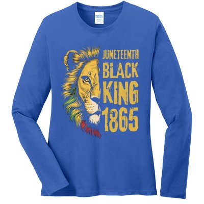 Lion Black King 1865 Junenth African American Gift Ladies Long Sleeve Shirt