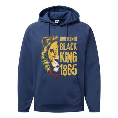 Lion Black King 1865 Junenth African American Gift Performance Fleece Hoodie