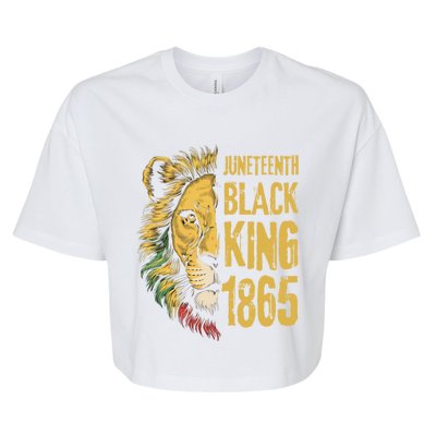 Lion Black King 1865 Junenth African American Gift Bella+Canvas Jersey Crop Tee