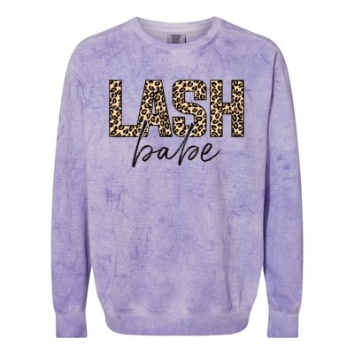 Lash Babe Lash Tech Lash Artist Leopard Lash Gift Colorblast Crewneck Sweatshirt