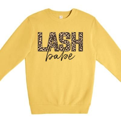 Lash Babe Lash Tech Lash Artist Leopard Lash Gift Premium Crewneck Sweatshirt