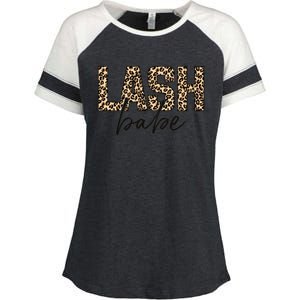 Lash Babe Lash Tech Lash Artist Leopard Lash Gift Enza Ladies Jersey Colorblock Tee