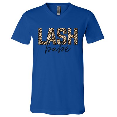 Lash Babe Lash Tech Lash Artist Leopard Lash Gift V-Neck T-Shirt