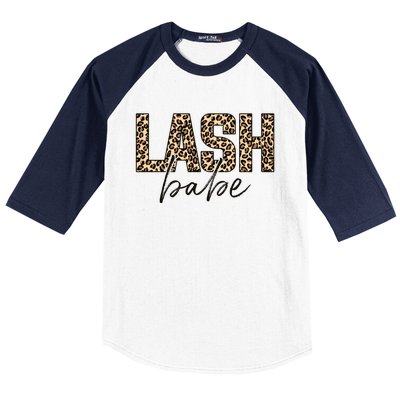 Lash Babe Lash Tech Lash Artist Leopard Lash Gift Baseball Sleeve Shirt