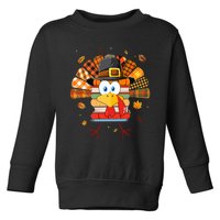 Librarian Book Lover Reader Funny Turkey Thanksgiving Fall Toddler Sweatshirt