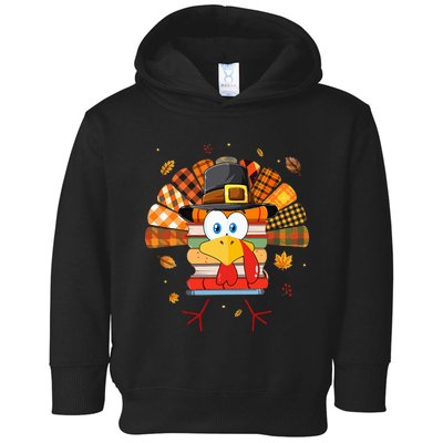 Librarian Book Lover Reader Funny Turkey Thanksgiving Fall Toddler Hoodie