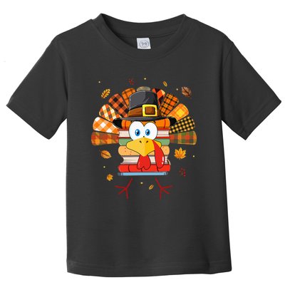 Librarian Book Lover Reader Funny Turkey Thanksgiving Fall Toddler T-Shirt