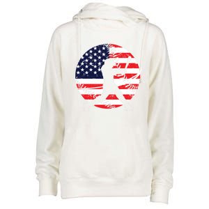 Love Baseball Love American Flag Gift Design Idea Funny Gift Womens Funnel Neck Pullover Hood