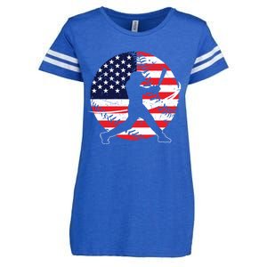 Love Baseball Love American Flag Gift Design Idea Funny Gift Enza Ladies Jersey Football T-Shirt