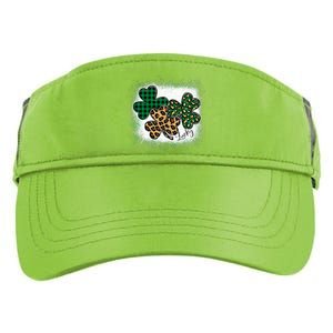 Lucky Bleached Leopard Shamrocks Irish Women Girl Adult Drive Performance Visor