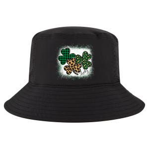 Lucky Bleached Leopard Shamrocks Irish Women Girl Cool Comfort Performance Bucket Hat