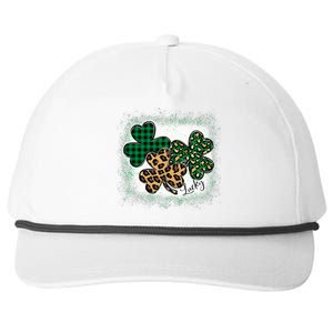 Lucky Bleached Leopard Shamrocks Irish Women Girl Snapback Five-Panel Rope Hat