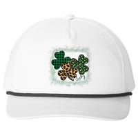 Lucky Bleached Leopard Shamrocks Irish Women Girl Snapback Five-Panel Rope Hat