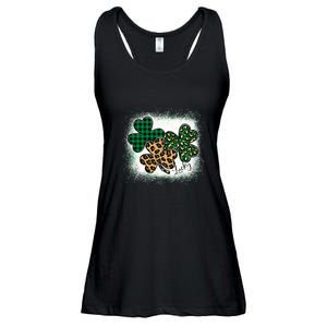 Lucky Bleached Leopard Shamrocks Irish Women Girl Ladies Essential Flowy Tank