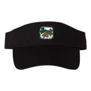 Lucky Bleached Leopard Shamrocks Irish Women Girl Valucap Bio-Washed Visor