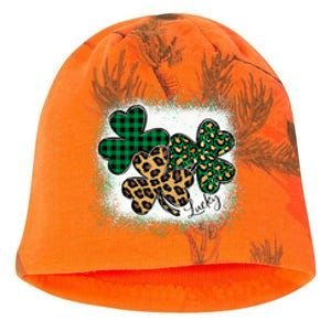 Lucky Bleached Leopard Shamrocks Irish Women Girl Kati - Camo Knit Beanie