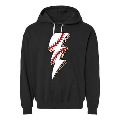 Leopard Baseball Lightning Bolt Baseball Mom Game Day Meaningful Gift Garment-Dyed Fleece Hoodie