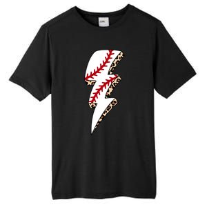 Leopard Baseball Lightning Bolt Baseball Mom Game Day Meaningful Gift Tall Fusion ChromaSoft Performance T-Shirt