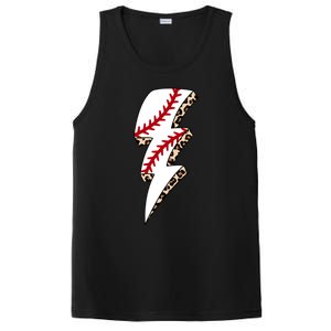 Leopard Baseball Lightning Bolt Baseball Mom Game Day Meaningful Gift PosiCharge Competitor Tank