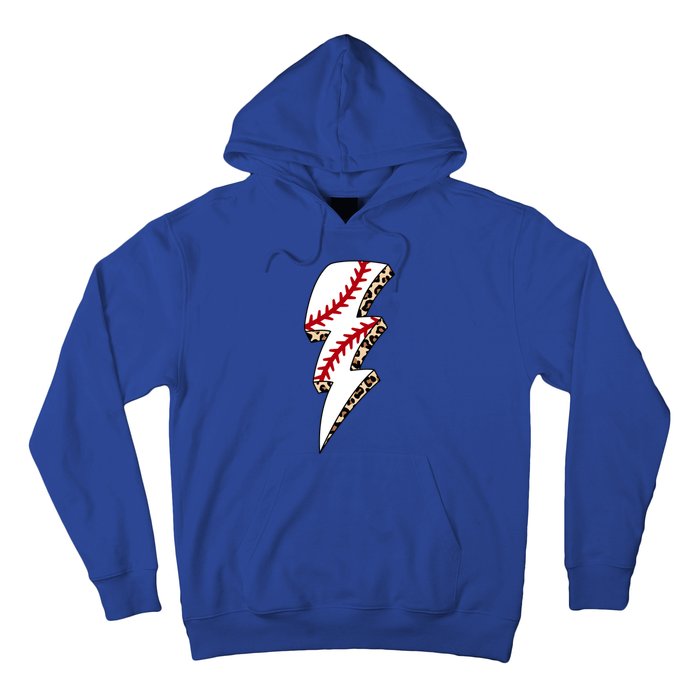 Leopard Baseball Lightning Bolt Baseball Mom Game Day Meaningful Gift Hoodie