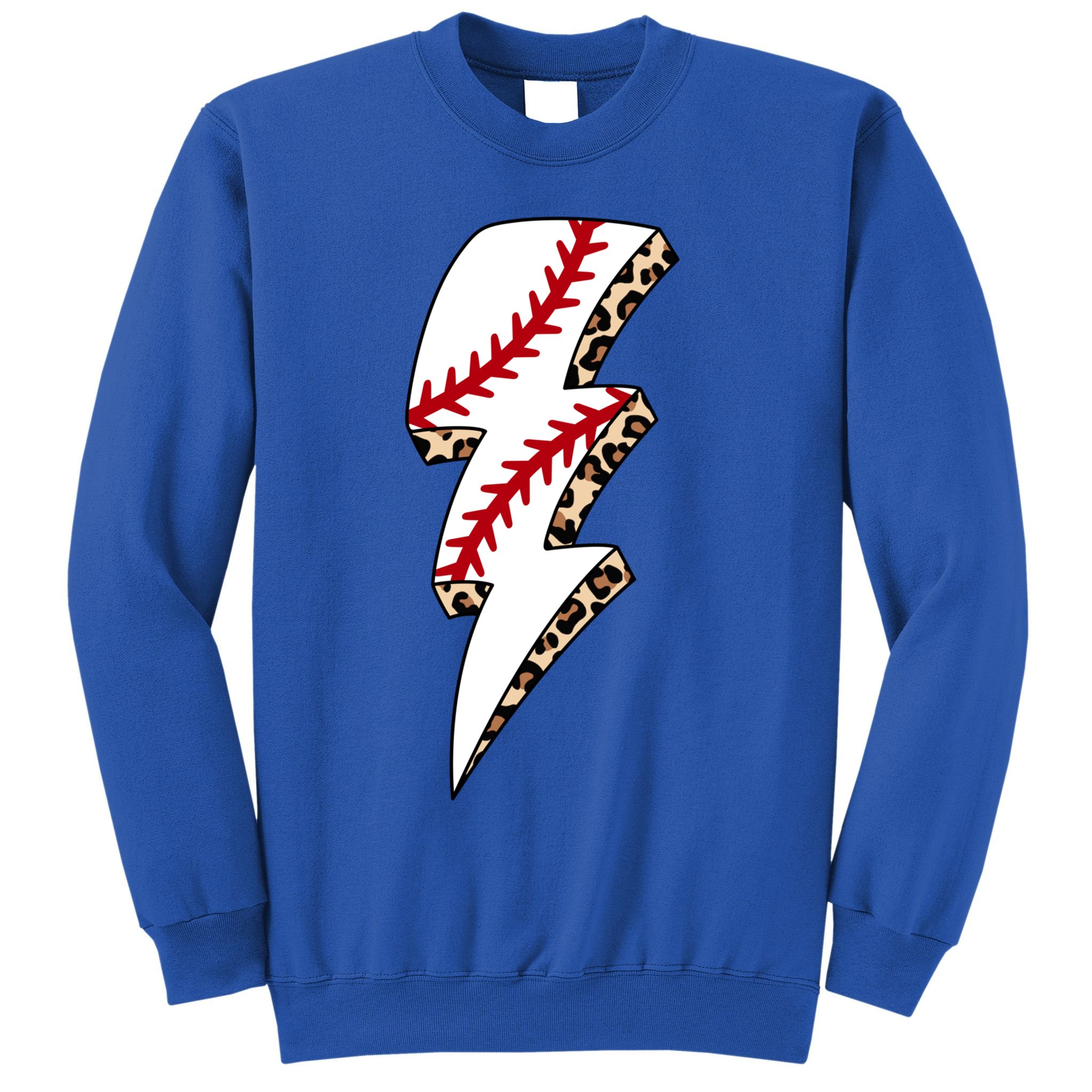 Leopard Baseball Lightning Bolt Baseball Mom Game Day Meaningful Gift Sweatshirt