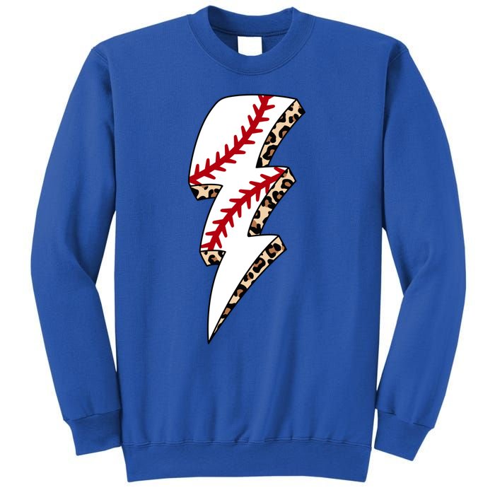 Leopard Baseball Lightning Bolt Baseball Mom Game Day Meaningful Gift Sweatshirt