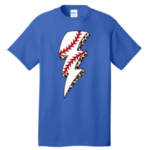 Leopard Baseball Lightning Bolt Baseball Mom Game Day Meaningful Gift Tall T-Shirt