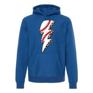 Leopard Baseball Lightning Bolt Baseball Mom Game Day Meaningful Gift Premium Hoodie