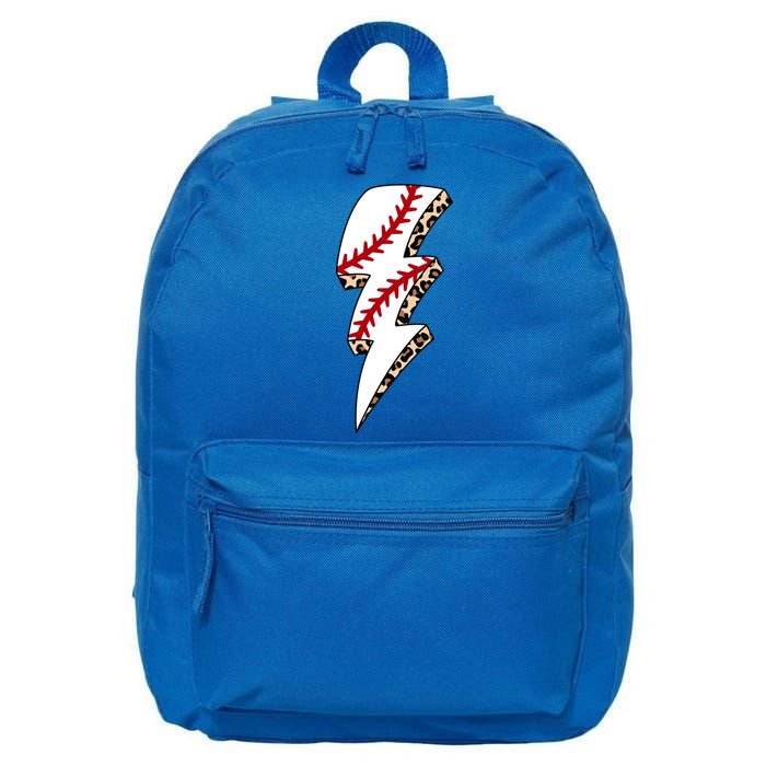 Leopard Baseball Lightning Bolt Baseball Mom Game Day Meaningful Gift 16 in Basic Backpack